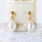 Cultured Pearl Dangle Earrings 14 KT Gold 14kt Free Ship in U.S.
