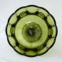 Fostoria Coin Pattern High Footed Compote Olive Green Elegant Glass 1960s