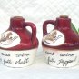 Wine Jugs Salt & Pepper with Gold Crowns - Once Was Wine, Now Full Pepper