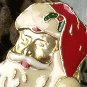 Santa Claus Pin Enameled Gold Face Mid Century Christmas Jewelry