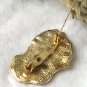 Santa Claus Pin Enameled Gold Face Mid Century Christmas Jewelry
