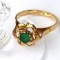 Vintage 18 KT Gold Chrysophrase Ring 18kt Chrysoprase Estate Piece