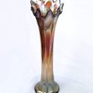 Amethyst Tall Swung Vase Carnival Glass Excellent Iridescence