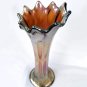Amethyst Tall Swung Vase Carnival Glass Excellent Iridescence