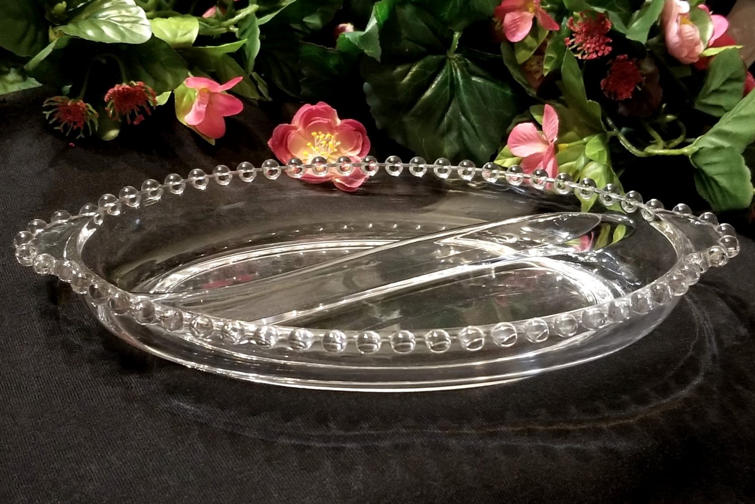 Imperial Candlewick 2Part Relish Elegant Depression Glass
