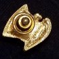 Shamrock on Top Hat Pin Goldtone & Green Enamel Avon Jewelry St Patrick's Day