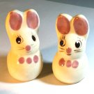 Hand Painted Cartoony Rabbit Bunnies Salt & Pepper Shakers