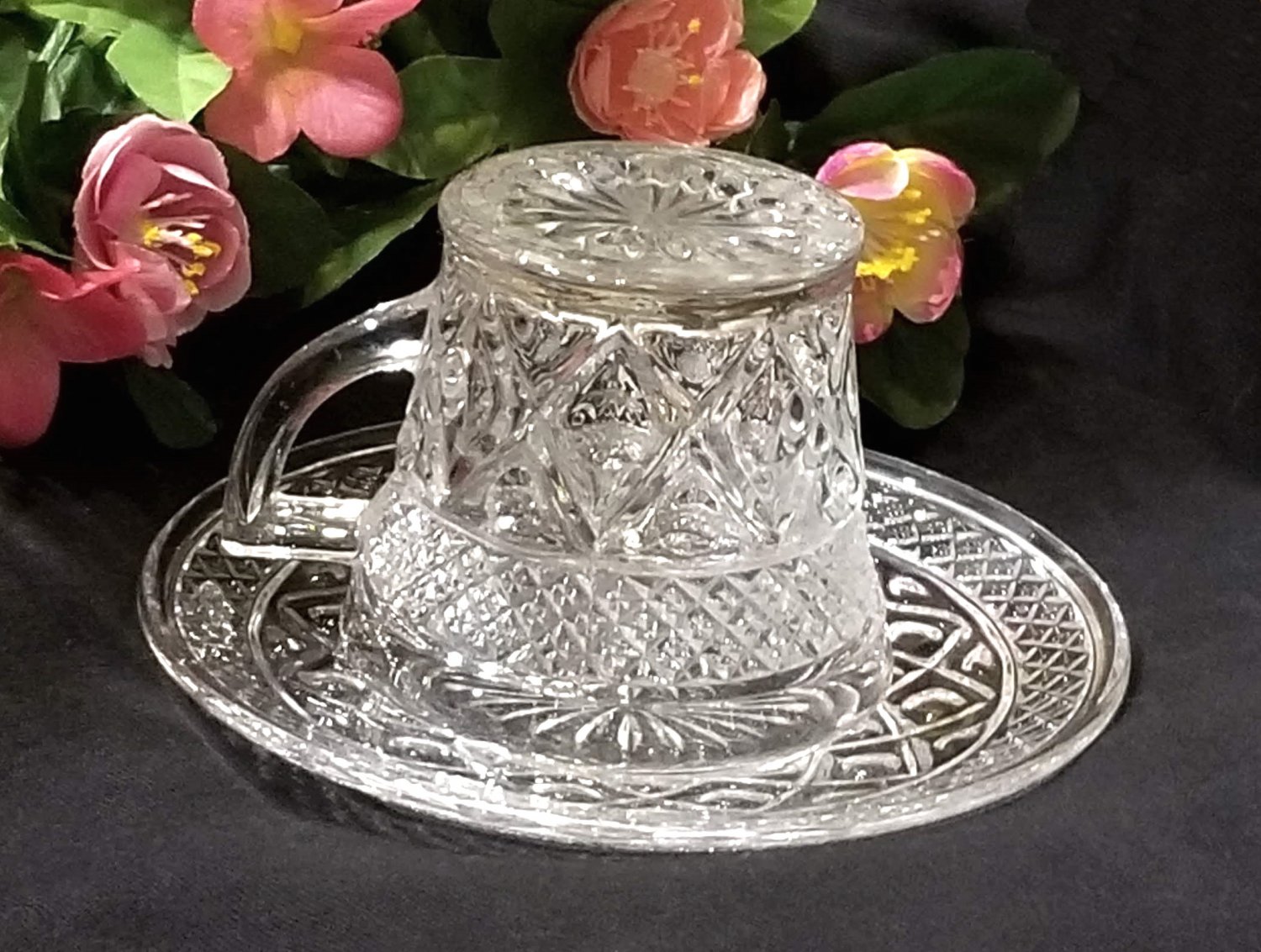 Cape Cod Cup and Saucer by Imperial Glass Crystal Clear