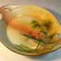 Nippon Two Handled Bowl Hand Painted Windmill on Lake C. 1910 Japan