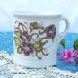 Shaving Mug Ceramic Embossed Floral with Gold Trim & Glitter C. 1900