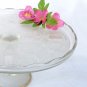 Jeannette Glass Harp Pattern Cake Stand with Gold 1950's