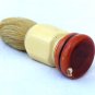Shaving Brush with Wood Handle - Vintage - Orange, Black & Cream