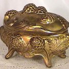 Art Nouveau Jewelry Casket Embossed Pinecones Footed Box Cottage Shabby C. 1910