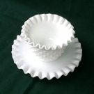 Fenton Hobnail Sauce and Underplate Milk Glass
