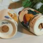 Farm Style Jugs Salt & Pepper Shakers w/ Hand Painted Farm Scene