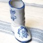 Occupied Japan Blue & White Cowboy Boot Vase