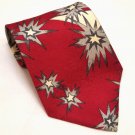 Moda Italiana Silk Necktie Red & Silver Made in Italy Men's Fashion