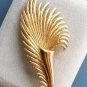 Large Monet Feather Brooch Signed Vintage Pin