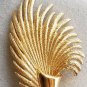 Large Monet Feather Brooch Signed Vintage Pin