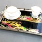 Foil Art Serving Tray Vintage Hand Crafted Landscape Scene Germany