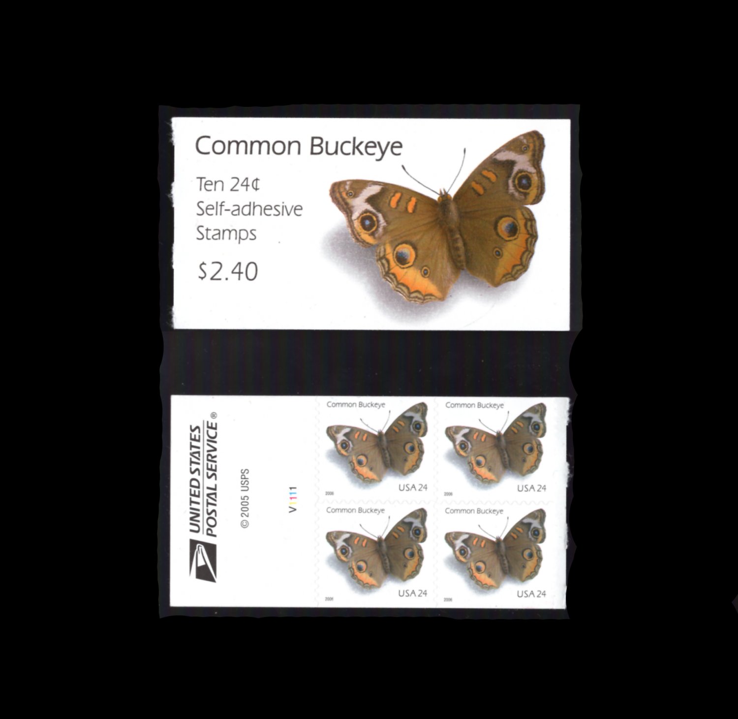 Common Buckeye U.S. 24c Booklet Pane/10 2006 Self-adhesive Butterfly Stamp