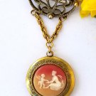 Cameo Locket Vintage Pin Signed Coro Collectible Jewelry