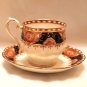Royal Albert Cup and Saucer Cobalt & Orange Vintage Bone China