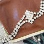 Rhinestone Bracelet 2-Rows and Center Cluster Vintage Fashion Jewelry