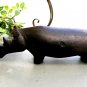 Carved Wood Rhino Figure Modernistic Art Sculpture