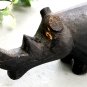Carved Wood Rhino Figure Modernistic Art Sculpture