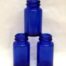Three Cobalt Pharmacy Bottles Vintage Set of 3