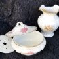 4-Pc. Antique Wash Set Covered Soap Dish & Toothbrush Holder