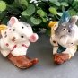 Skiing Bears Salt Pepper Shakers Vintage Animal S & P