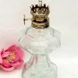 Miniature Glass Oil Lamp, Paneled Font, Working Vintage Lamp