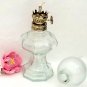 Miniature Glass Oil Lamp, Paneled Font, Working Vintage Lamp