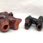 Two Dog Figurines Ceramic Poodle Figures