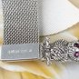 Mesh Bracelet with Owl, Sarah Coventry Vintage Jewelry, Adjustable