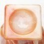 Akro Agate Mini Urn, Slag Glass Swirl, Orange and White