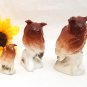 Owl Pewter Box & 3 Owl Figures Mini Trinket Box and Figurines