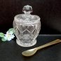 Cut Crystal Mustard with Lid and Spoon