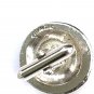 Swank Domed Cufflinks w/Faceted Rhinestone Centers in Silver Tone Metal