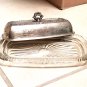 Silver Plated Butter Dish Vintage Silver and Glass Dish
