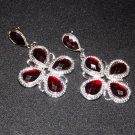 RED RHINESTONE DROP EARRINGS