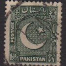 PAKISTAN 1948/57 - Scott 28 used - 1.1/2a, Star & Crescent  (6-547)