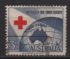 Australia 1954  - Scott  271  used - 3c, Red Cross Society (T-708)