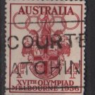 Australia 1956  - Scott  288  used - 4p, Melbourne Coat of Arms  (T-713)