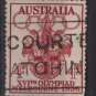 Australia 1956  - Scott  288  used - 4p, Melbourne Coat of Arms  (T-713)