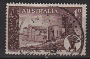 Australia 1958  - Scott  311  used - 4p, Broken Hill mining field (T-714)
