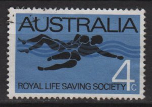 Australia 1966  - Scott  421 used -  4c, Royal life saving society, rescue (6-657)