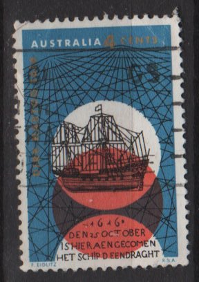 Australia 1966  - Scott  423 used -  4c, Dirk Hartog's discovery  (6-659)